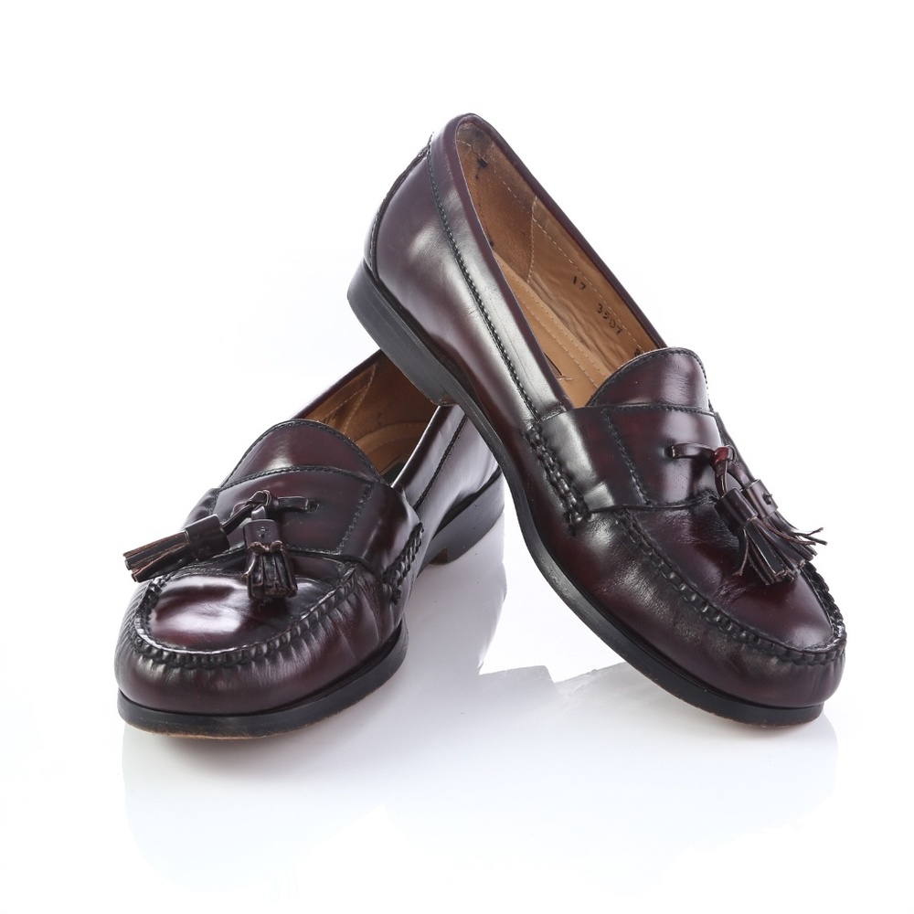 Cole Haan Burgundy Cherry Leather Tassel Loafers